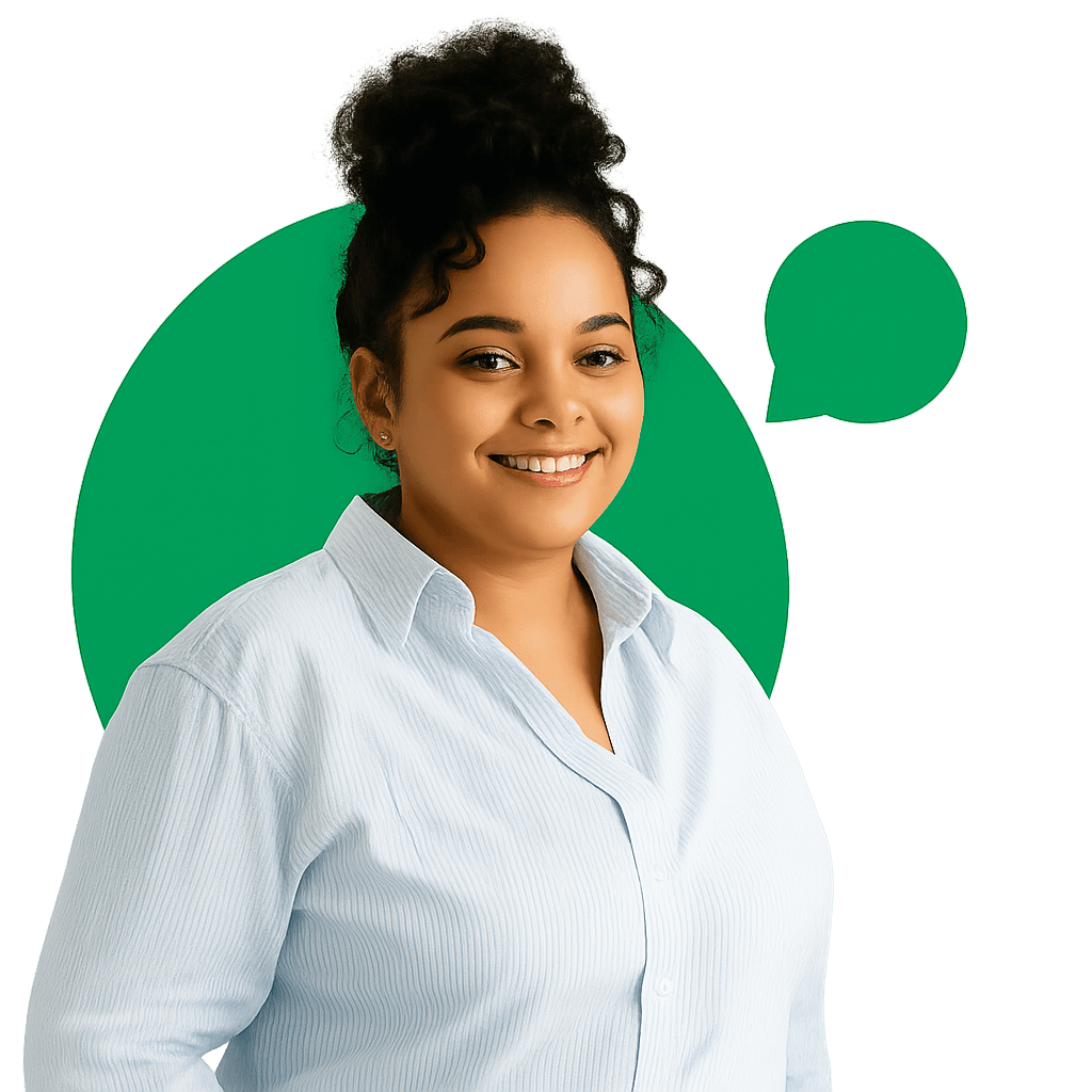 Atendente profissional sorrindo